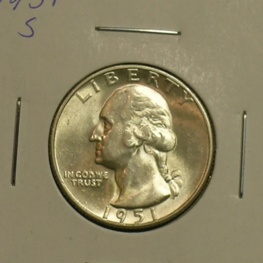 1951-S Sharp Washington Quarter - Luster - (AE11-4)